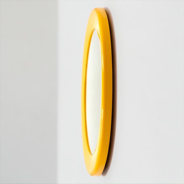 Space Age French Yellow Wall Mirror, 1970s For Sale - Image 4 of 13