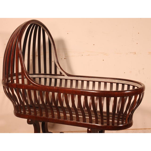 Curved Mahogany Cradle, 1800s For Sale - Image 6 of 11