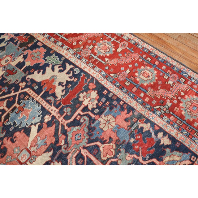 Antique Zabihi Collection Persian Serapi Carpet For Sale - Image 10 of 12