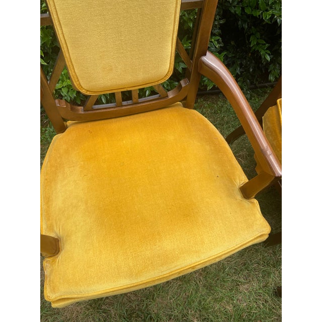 1970s Vintage Fancher Furniture Dining Chairs With Fretwork Backs- Set ...