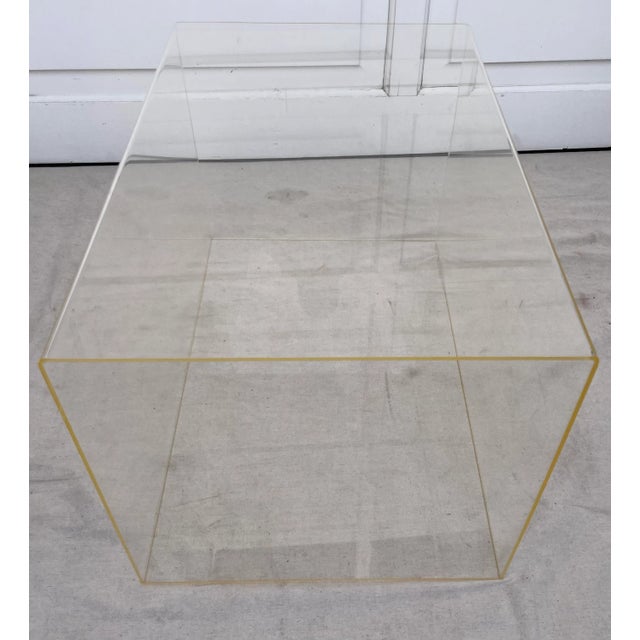 Late 20th Century Vintage Modern Acrylic Cube Display Pedestal For Sale - Image 5 of 8