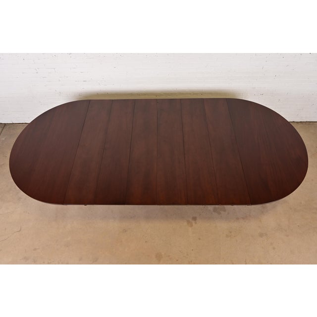 Late 19th Century R. J. Horner Style Antique American Empire Monumental Carved Mahogany Pedestal Extension Dining Table, Newly Refinished For Sale - Image 9 of 13