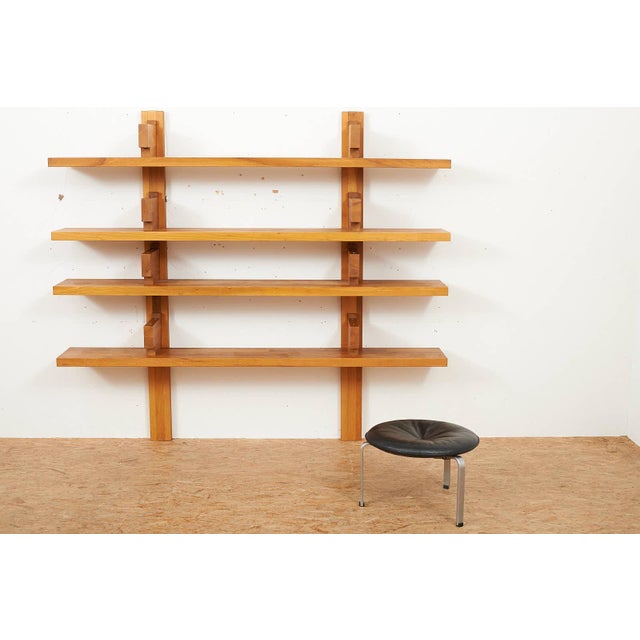 Brown Wall Shelf B17 Bookcase for Wall Mounting in Elm Wood by Pierre Chapo, 1967 For Sale - Image 8 of 13