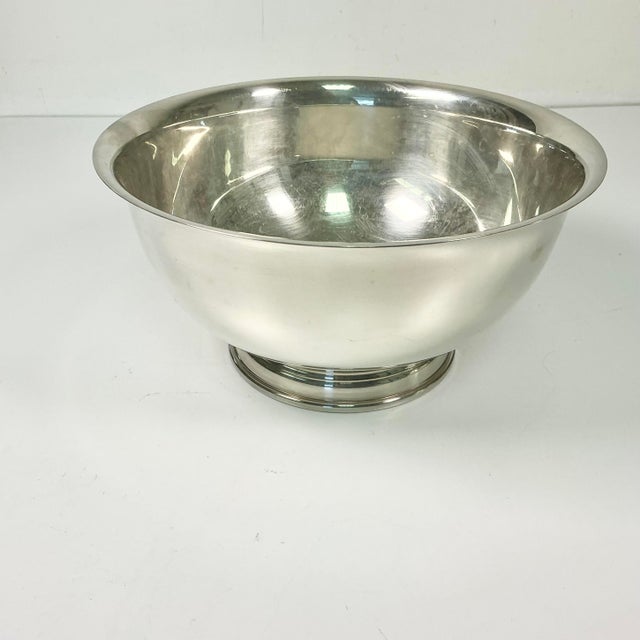 American 1970s Vintage Hollywood Regency Chippendale Watson Silverplate Revere 6.5” Footed Serving Bowl For Sale - Image 3 of 6