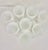 Set of 8 Vintage White Milk Glass Goblets – Textured Pattern For Sale In Orlando - Image 6 of 8