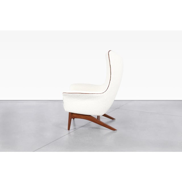 Wood Danish Modern Reclining Lounge Chair and Ottoman by h.w. Klein for Bramin, 1960s For Sale - Image 7 of 12