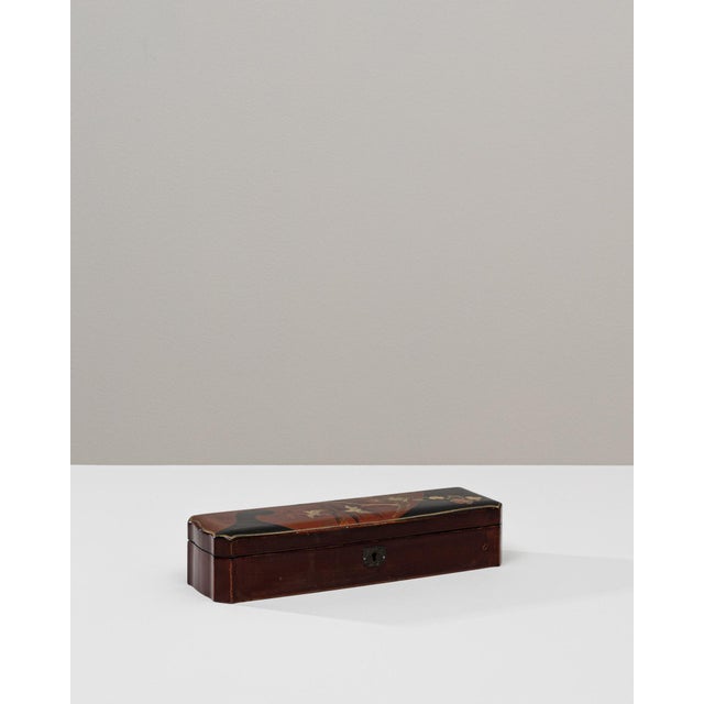 Asian 20th Century Asian Wooden Box with Handcrafted Gold Details For Sale - Image 3 of 18