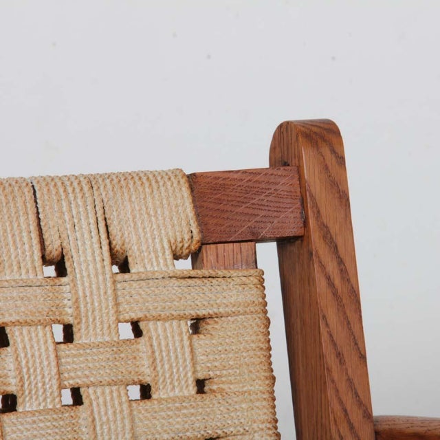 Armchair in Oak and Rope, 1900s For Sale - Image 6 of 8