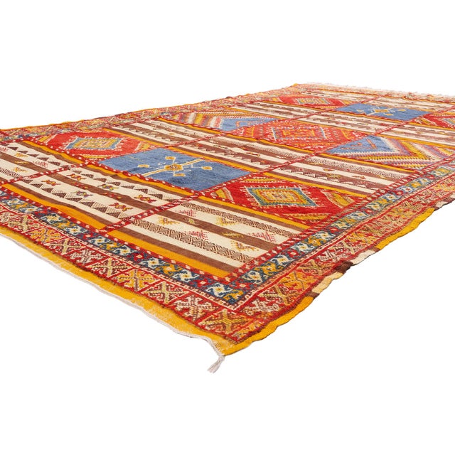 79552 Vintage Taznakht Moroccan Rug, 06'07 x 10'07. The Berber Mosaic: A Vintage Taznakht Moroccan Masterpiece of Tribal...