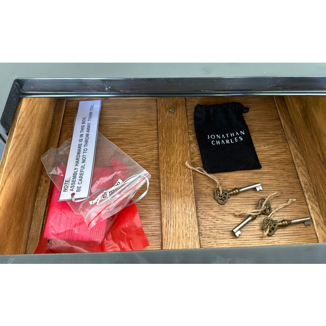 Jonathan Charles Transitional Black Breakfront/Display Cabinet For Sale - Image 10 of 10