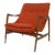 Mid-Century Lounge Chair Orange Chenille For Sale