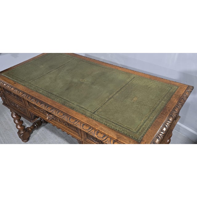 French Oak Writing Desk, 1880 For Sale - Image 11 of 15