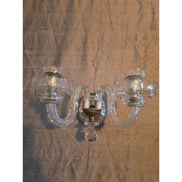 A very fine quality Waterford crystal attributed single wall sconce. Superb clear brilliant crystal much like Baccarat...