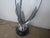 Metal Vintage Modern Chrome Ball Base and Smoked Lucite Tall 3 Arm Lamp With Crystal Light Shades For Sale - Image 7 of 12