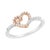 Make a statement with this dazzling two toned heart ring. Elegant and timeless, this cocktail ring features flared, flat...