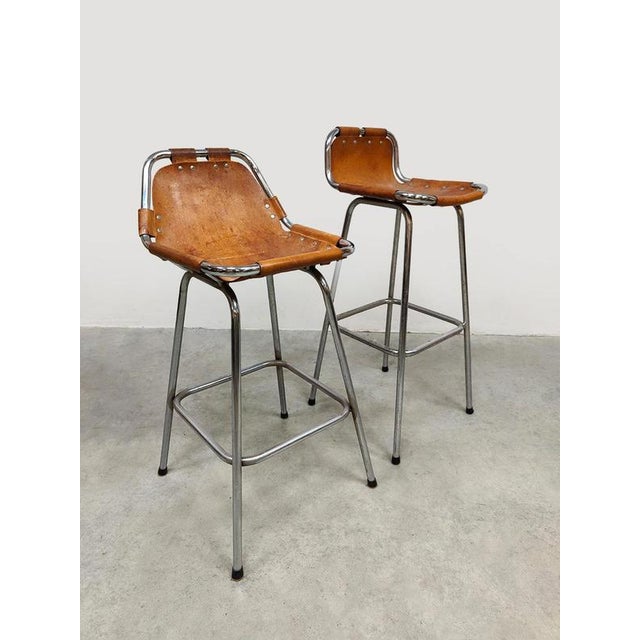 Vintage Bar Stools by Charlotte Perriand for Les Arcs, 1960s, Set of 2 For Sale - Image 4 of 6