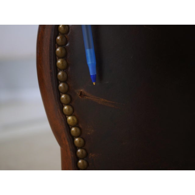Theodore Alexander Leather & Mahogany Club Chair For Sale - Image 16 of 18