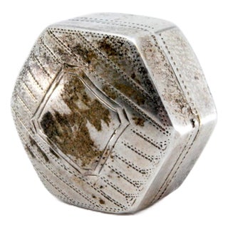 Hexagonal Silver and Gold Vinaigrette Box For Sale