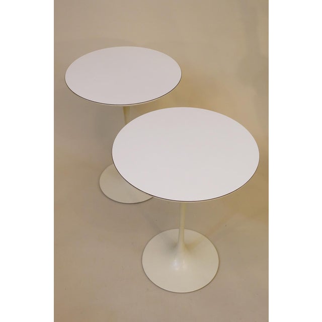 White Rare Matched Pair Knoll Eero Saarinen "Tulip" Atomic Space Age Modern Sculpture Tables '58 For Sale - Image 8 of 12