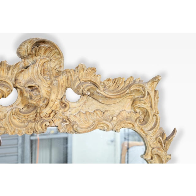 19th Century French Louis XV Revival Hand-Carved Mirror For Sale - Image 11 of 12