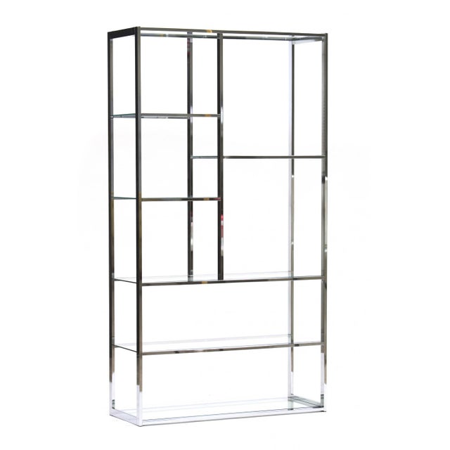 Contemporary Milo Baughman Style Chrome Etagere For Sale - Image 3 of 4