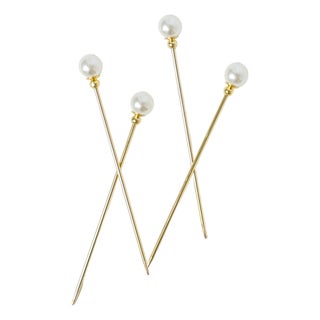Pearl Cocktail Picks - Set of 4 For Sale
