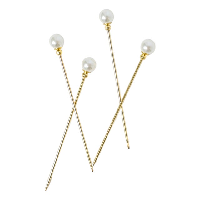 Pearl Cocktail Picks - Set of 4 For Sale