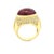 Diamond Tourmaline 18k Yellow Gold Cabochon Oval Top Ring Size 6.75 For Sale - Image 4 of 7