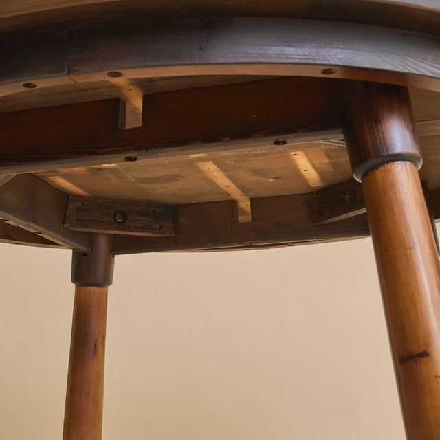 Brown French Wood Dining Table in the manner of Georges Robert, 1960s For Sale - Image 8 of 12