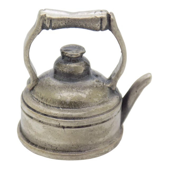 Vintage Italian Handmade Genuine Silver Teapot Solid Dollhouse Miniature For Sale