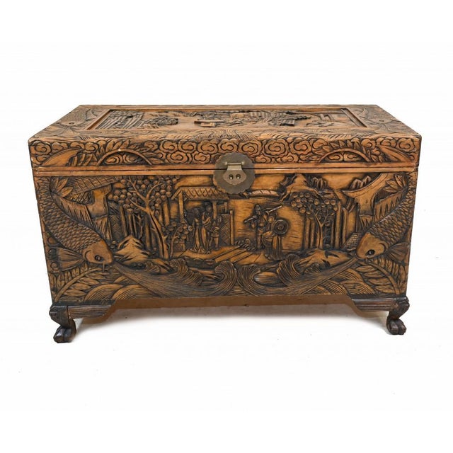 Wood Antique Camphor Box, 1930 For Sale - Image 7 of 7