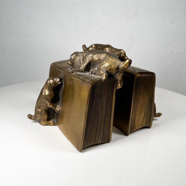 1930s Bronze Brass Cocker Spaniel Dog Bookends Florida Usa For Sale - Image 12 of 12