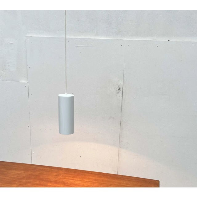 Vintage Danish Minimalist Model Pipeline Pendant Lamp by Ole Pless Jørgensen for Nordisk Solar, 1970s For Sale - Image 4 of 18
