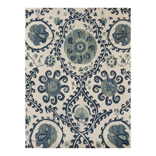 Oxus Linen Fabric by Lewis & Wood 8 Yards in Cobalt Blue For Sale
