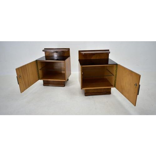 Bedside Tables attributed to Jindřich Halabala, Czechoslovakia, 1940s, Set of 2 For Sale - Image 12 of 18