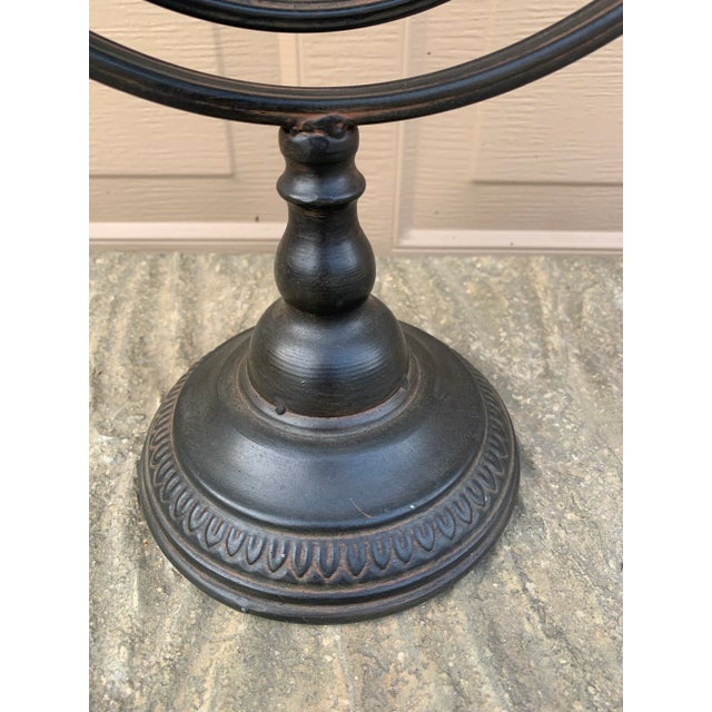 Metal Vintage Iron Armillary Sphere Sundial Garden Ornament, English Estate Outdoor Decor For Sale - Image 7 of 10