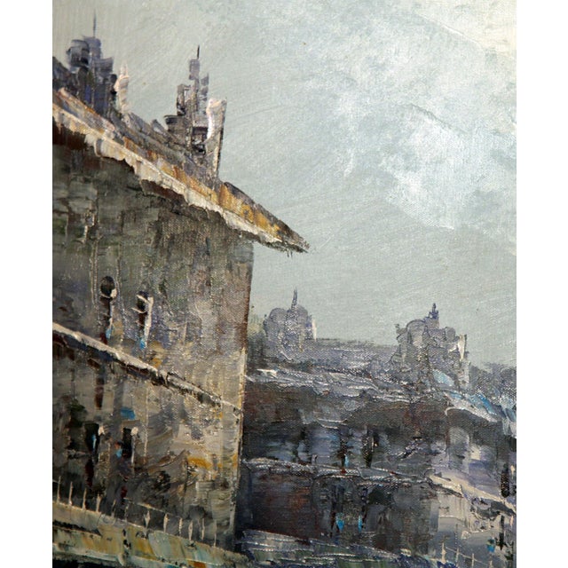 Bring a bit of Paris into your home with this charming impressionist oil painting depicting a classic French street scene...