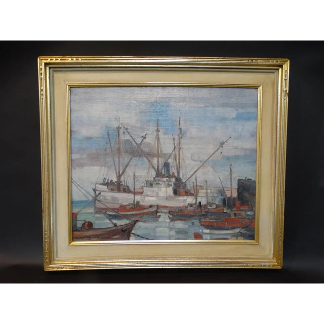 Richmond Irwin Kelsey: Santa Barbara Harbor Painting For Sale In Los Angeles - Image 6 of 7