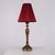 1940s Table Lamp in Gilded Wood with Carvings and Red Lampshade, 1940 For Sale - Image 5 of 10