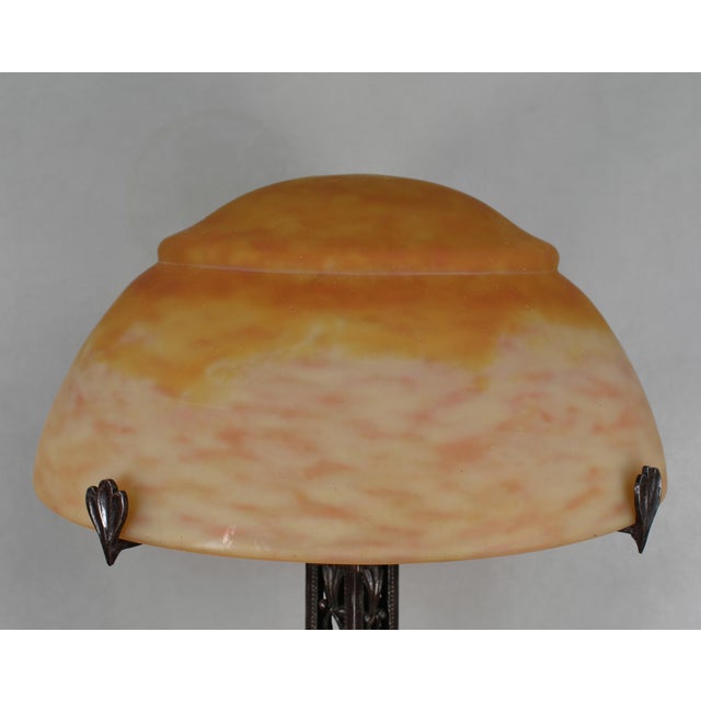 1920s Raymond Subes & Daum Large French Art Deco Table Lamp For Sale - Image 12 of 18