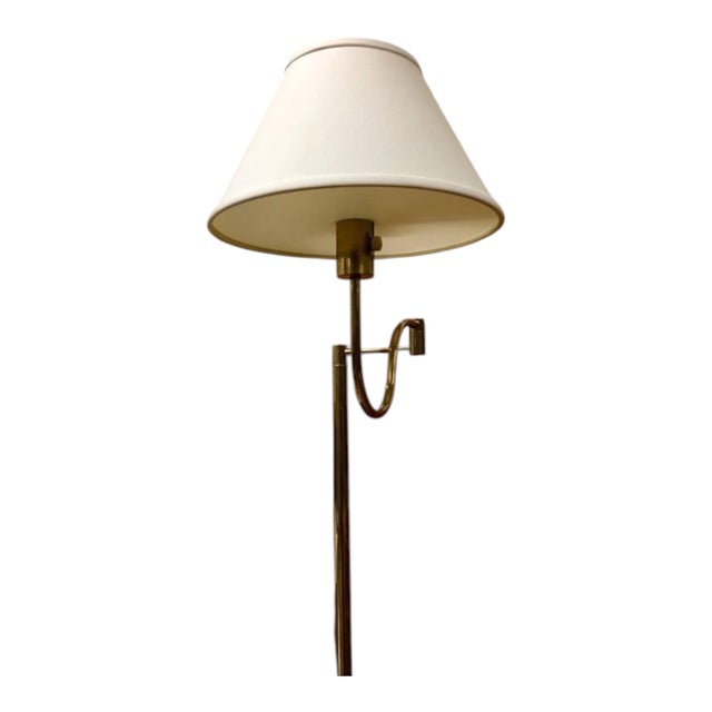 Casella Lighting 1970s Rare Polished Brass Casella Lighting Floor Lamp For Sale - Image 4 of 11