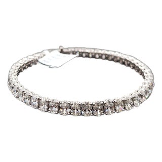 12.21 Ct Oval Cut Diamond Tennis Bracelet For Sale