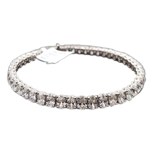 12.21 Ct Oval Cut Diamond Tennis Bracelet For Sale