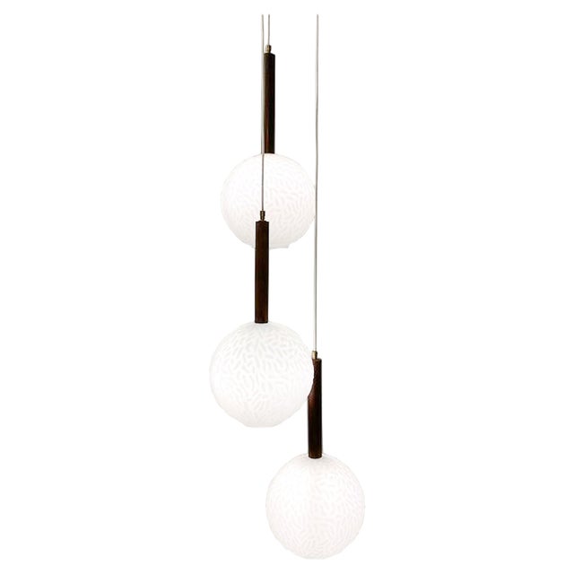 Mid-Century Modern Italian Opaline Ceiling Lamp, Italy, 1960s For Sale
