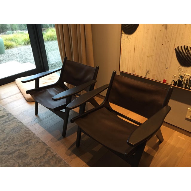Room Board Lars Leather Lounge Chairs A Pair Chairish