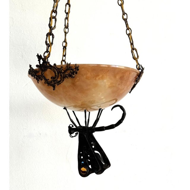 This wonderful and unique chandelier is a rare work of art, probably made in Italy beginning of the 20th century during...