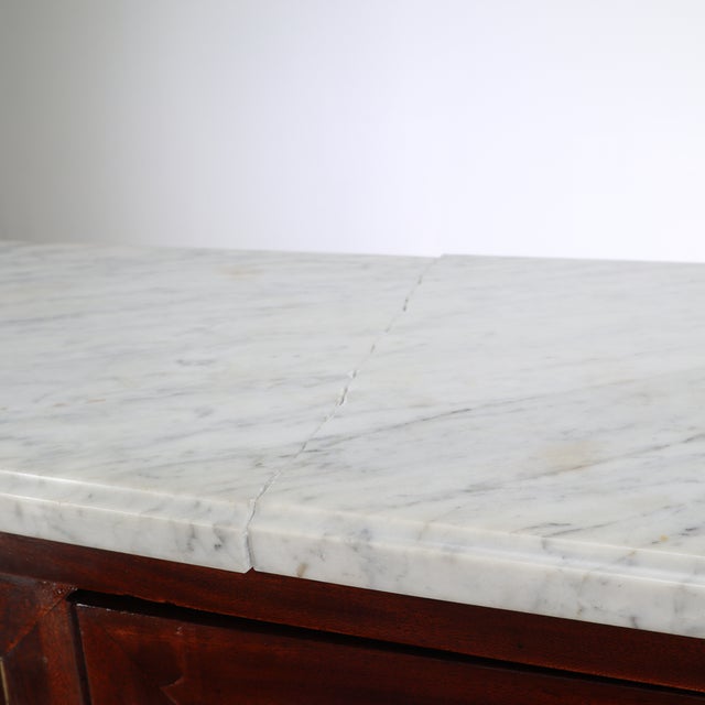 Louis XVI Style Mahognay Cabinet With Marble Top For Sale - Image 10 of 10