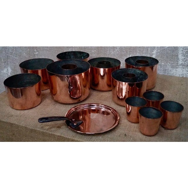 Metal Antique Victorian Copper Jelly Moulds from W.S Jones Br, Downs Street London, Set of 12 For Sale - Image 7 of 9