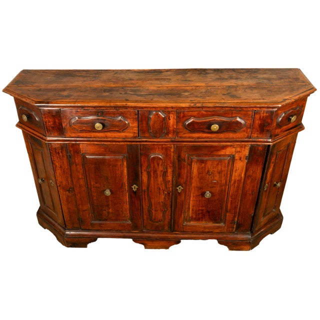 Antique Italian Walnut Baroque Credenza Buffet Side Cabinet Circa 1680 Ex De Young Museum San Francisco For Sale - Image 11 of 12