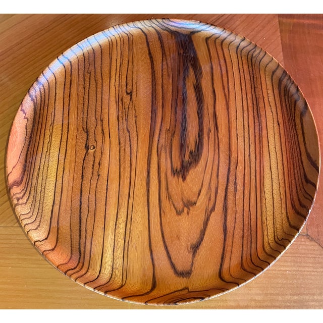 1960s Bob Stocksdale African Zebra Wood Charger For Sale - Image 4 of 7